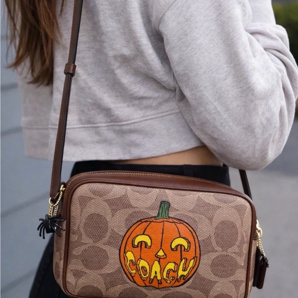 Coach Brown Signature Pumpkin Patch Crossbody